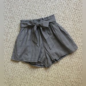 High Waisted Women Plaid Shorts